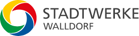 Logo der Stadtwerke Walldorf mit farbigem Ringsymbol